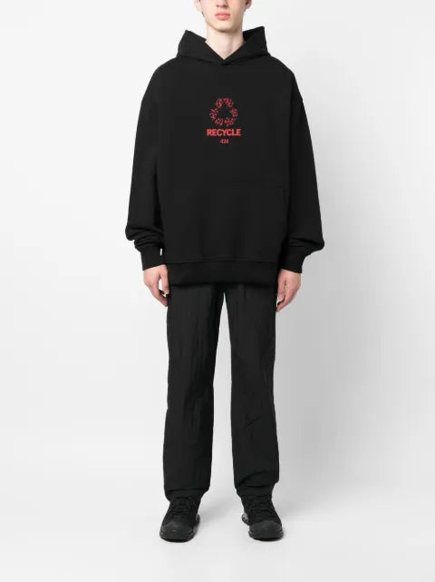 424 logo-print 'Recycle' hoodie