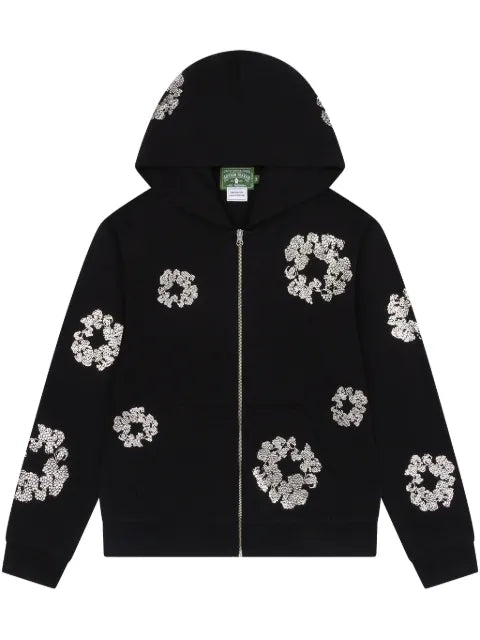Denim Tears Swarovski Wreath "Black" zip hoodie