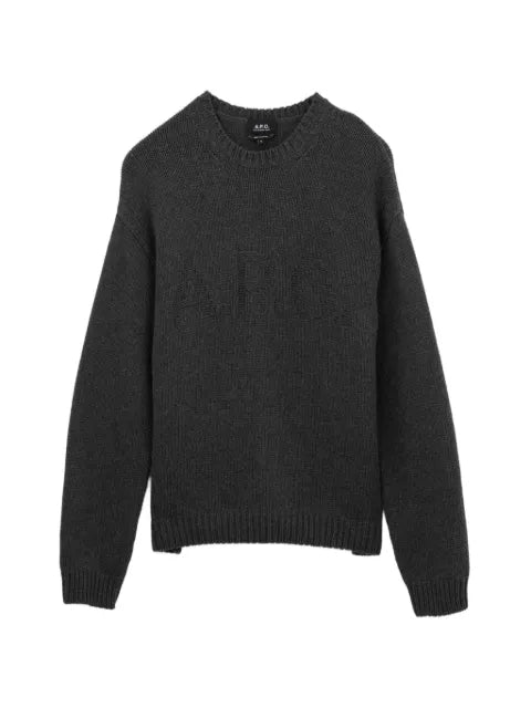 A.P.C. logo-knit crew-neck sweater