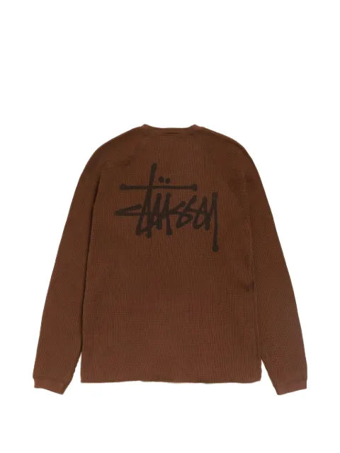 Stüssy logo-print waffle-knit jumper