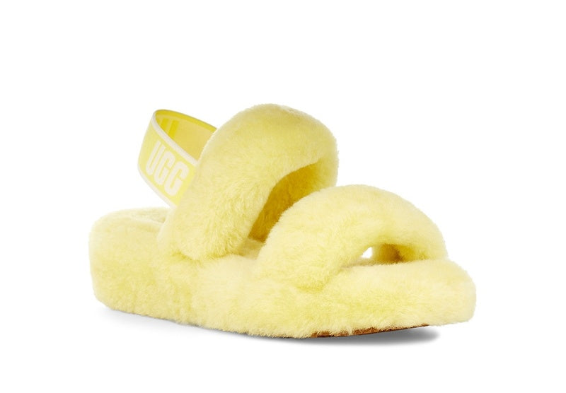 Fluffy Strap Sandals — Yellow | New Arrival | In Stock