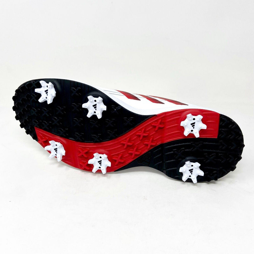 Adidas Traxion Lite Max White Black Red Mens Wide Waterproof Golf Shoes GV9674