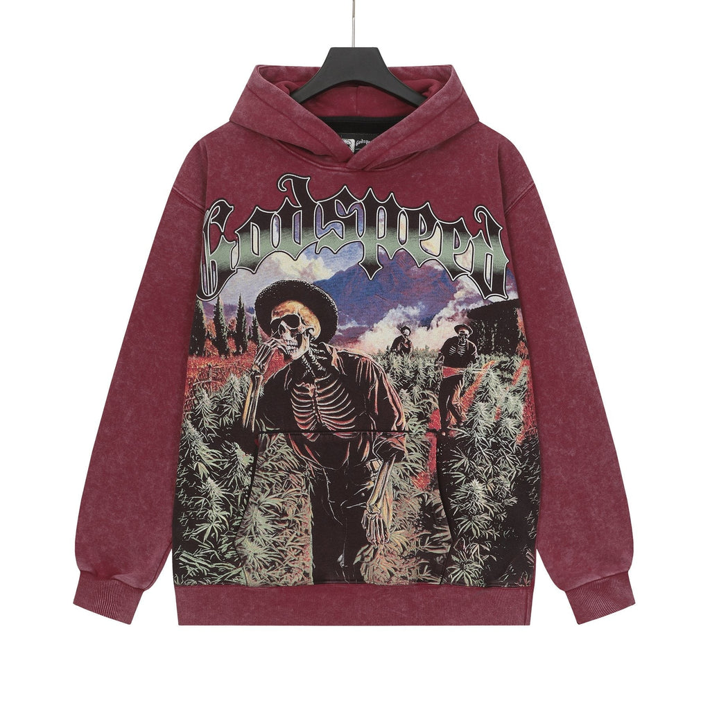 Godspeed Out of Many One Graphic Acid Wash Hoodie