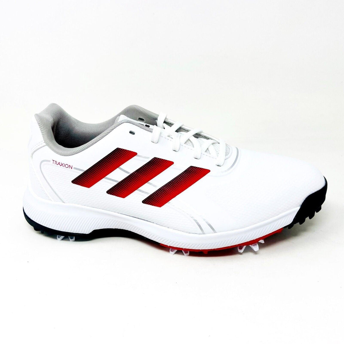 Adidas Traxion Lite Max White Black Red Mens Wide Waterproof Golf Shoes GV9674
